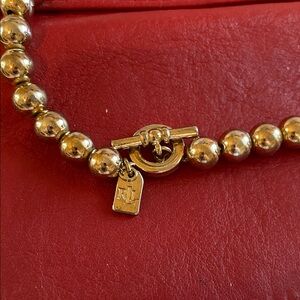 Ralph Lauren Gold Beaded Toggle Necklace